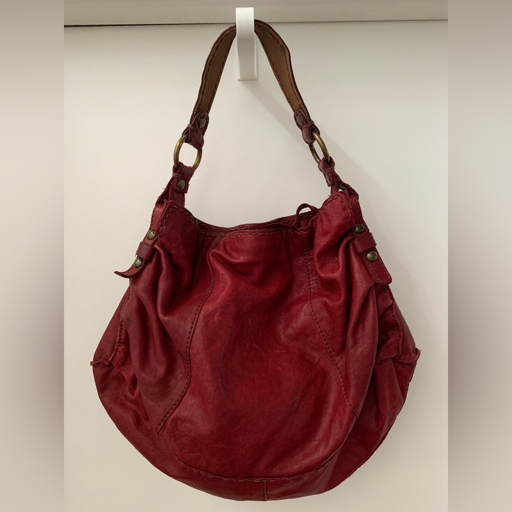 Lucky Brand Red Leather Shoulder Hand Bag